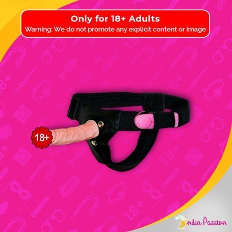 LeLuv 6.5 Male Hollow Vibrating Strap On SO-010