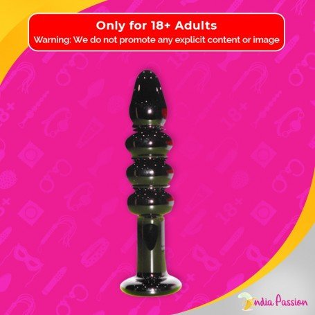 Black Beaded Glass Dildo Sex Toy GD-005
