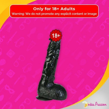 8 inch Black Realistic Non Vibrator With Suction Cup RSNV-018